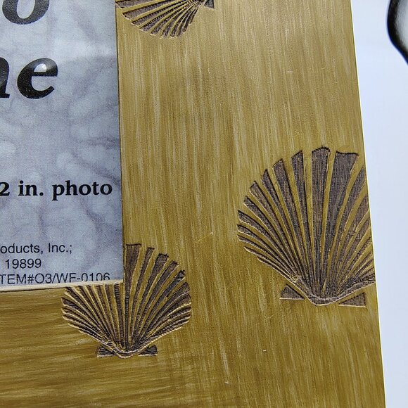 Seashell Photo Frame Hand Painted 3.5x3.5 Polyresin Coastal Beach Decor Ocean - Picture 6 of 15